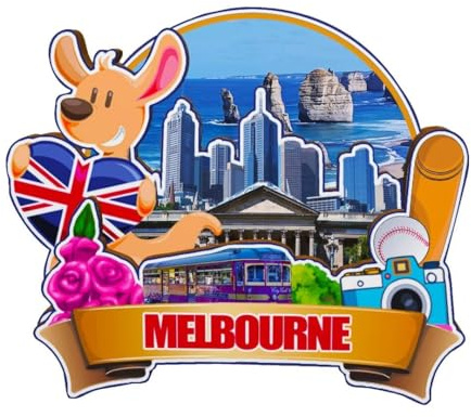 Melbourne Australia Magnet Kühlschrankmagnet aus Holz, 3D-Sehenswürdigkeiten, Reise, Sammlerstück, Souvenirs, Dekoration, handgefertigt, 5057