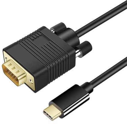 Kirzi Cable USB C a VGA, cable USB tipo C a VGA [compatible con Thunderbolt 3/4] compatible con iPhone 15 Pro/Max, MacBook Pro/Air 2023, iPad Pro, iMac, S23, XPS 17, Surface Book 3 y más (20 pies)