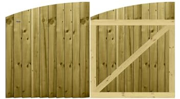 Premier Garden Supplies Made to Measure Feather Edge Fully Framed Arch Top Driveway Gates Made for Measurements Height 3ft - 4ft (90-120cm) x Width: 183cm - 213cm