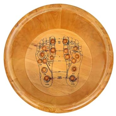 MagiDeal Bassin de bain de pieds en bois avec masseur Bassin de bain de pieds confortable et réutilisable Baignoire de trempage des pieds pour salle de bain, 30cmx36cm