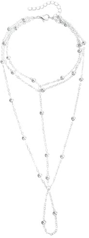 ZUWIJEQ 1 pcs Boho Palla A Piedi Nudi Sandalo Catena argento Satellite Cavigliera Anello Dito Del Piede Cavigliera Vintage Stratificato, Estate Piede Catena Gioielli, donna argento Cavigliera boho