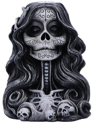 Nemesis Now Calavera's Offering Rückfluss-Räuchergefäß, Gothic-Totenkopf-Rauchbrunnen, handbemalt, mexikanisches Skelett-Dekor