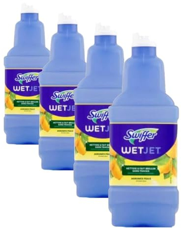 Swiffer WetJet Solution Nettoyant Pour Sols, Pour Balai Spray 1,25 L (Lot de 4)