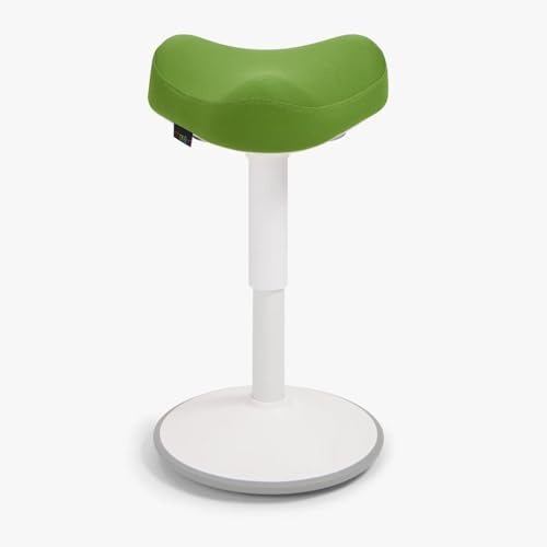 Wobblez ergonomischer Bürostuhl | Soothe | Rückenschonender Wackelhocker Höhenverstellbar | 40-60 cm | Groene zitting Wit Frame | Bürohocker ergonomisch | Ergonomischer bürostuhl