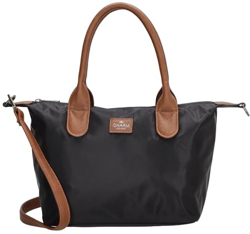 Charm London Damen Handtasche - Buckingham - Abnehmbarer - Schwarz