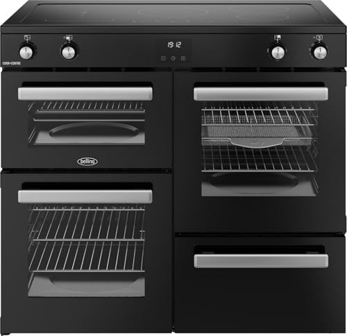 Belling Cookcentre 100Ei 100cm wide Electric Range Cooker with Induction Hob - Black - A/A Rated