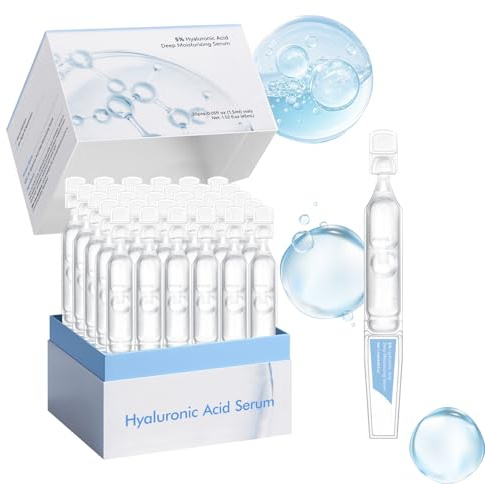 WAWJ® Siero Acido Ialuronico Viso, Fiale monouso di siero ultra-idratante all'acido ialuronico per la cura della pelle, Cura pre-trucco, Nutre la Pelle Contro Rughe E Rassoda
