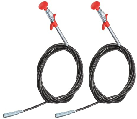 sourcing map 2 pinzas flexibles de 1,2 cm de diámetro y 4 garras de acero inoxidable con gancho de limpieza para desatascar fregadero, alcantarillado, herramienta de limpieza de desagüe de pelo