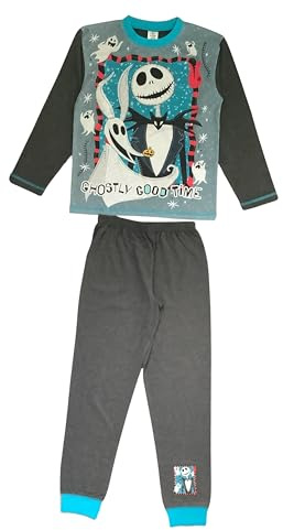 Pigiama per ragazzi The Nightmare Before Christmas con Jack Skellington Ghostly Good Time, set completo 2 pezzi, vestiario notturno, multicolore, età 5-12 anni, Multicolore, 11-12 Years