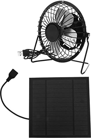 LABRIMP Ventilador Solar USB Mini de Potente y Silencioso para Oficina y Camping Sistema de Ventilación para Mascotas y Casa de Pollos Energía