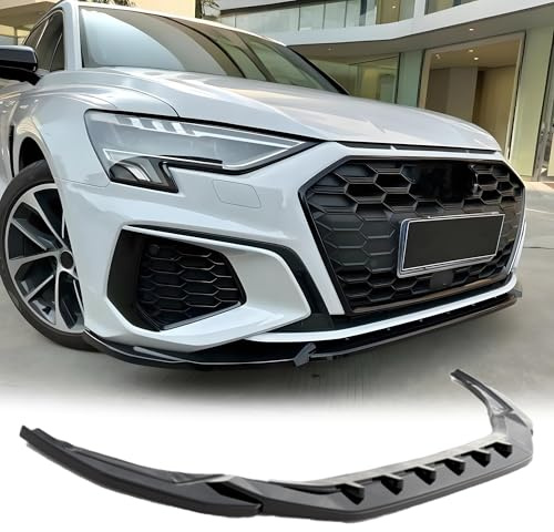 MUTUSAISI Séparateur Lèvre Avant pour Audi S3 / A3 S-Line 8Y 2020 2021 2022 2023,Voiture becquets Avant Pare-Chocs Corps pelles Garde Accessoires(Noir Brillant)