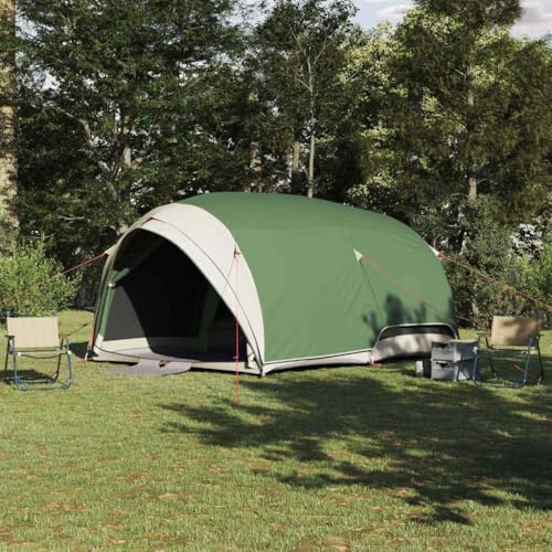 Tunnelzelt mit Dach, Grün, 410x285x198 cm, TAFT, Wasserdichtes Campingzelt für 6 Personen, Outdoor-Abenteuer, Familienurlaub
