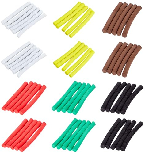 SUPERFINDINGS 60 Stück 6 Farben Fliegenbindefilz 3/5/8mm Durchmesser Fallschirmposten Filzzylinder Schwimmend für DIY Fliegenbindematerial Basteln Fischschwimmer 52mm Lang