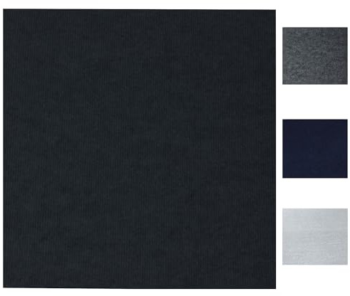 Premium Self-Adhesive Carpet Tiles 20-Pack (50cm x 50cm) - 5 Sq Meters, Soft Indoor Flooring for Home, Office, Bedroom, Living Room (Self-Adhesive Dark Black)