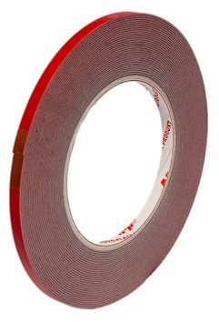 APP Acryl Tape Doppelseitiges Klebeband Extra Stark | Doppelseitiges Wasserdichtes Montageband | Rot | 10m Länge, 6mm Breite