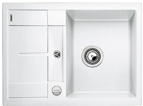 Blanco Metra S Compact PuraDur II Silgranit - Fregaderos de cocina de un seno, 45 cm, color blanco