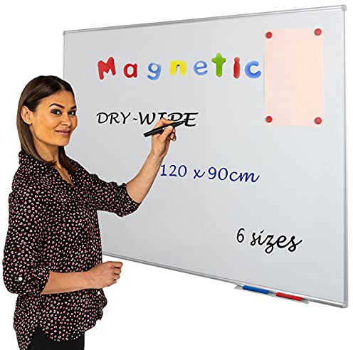 Wonderwall Magnetic Whiteboard, 120 x 90 cm, Dry-Wipe, Aluminium Frame