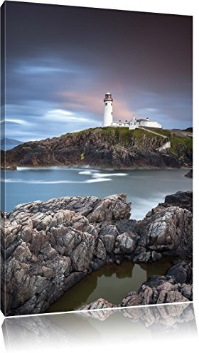 Pixxprint Leuchtturm im Meer, Größe: 60x40cm, Leinwandbild, fertig gespannt, Wandbild, Dekoration, Kunstdruck, kein Poster