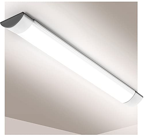 Viugreum Tubo LED 60CM, 20W 2400LM Lámpara LED de Techo, Blanco Frío 6000K, IP20 Fluorescente Led para Baño, Salón, Cocina, Garaje, Oficina y Taller