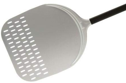 Pala pizza alluminio rettangolare forata 33x33 cm manico 1.50 mt R32RF