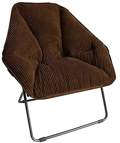 Zenithen Hexagon Folding Dish Corduroy Chair, Brown