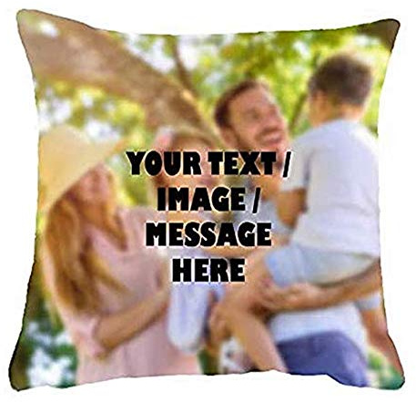 Getagift Personalised Cushion with your own Text/Image/Any Name themed Cushion Cover-Throw Pillow Cover. (45 cm x 45 cm Linen Cushion Cover)