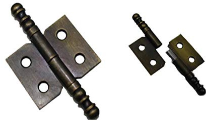HKB Möbelband brüniert mit Zierkopf, 30 x 40 mm, rechter Anschlag, 2 Stück, 9100433