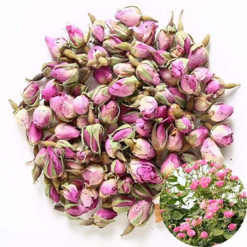 TooGet Fragrant Natural Pink Rose Buds and Petals Dried Rosa Damascena Herbal Tea - Culinary Food Grade - 115g