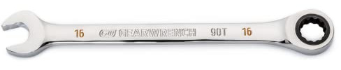 GEARWRENCH 16mm 4 Degree Swing Arch 12 Point Ratcheting Combination Wrench - 86916