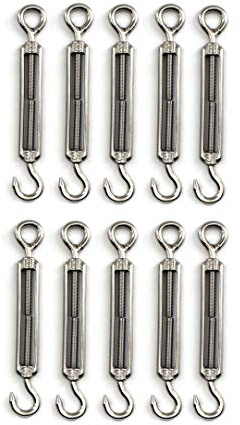 Spannschloss Drahtspanner Faspiroty M5 10er Pack 304 Edelstahl verstellbar Haken & Ösen Set Heavy Duty