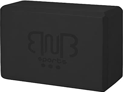 BnB Sports Premium Yoga Blöcke Stabile Sportmatte, rutschfest für Pilates elastisch Bodybuilding & Fitness elastisch, Meditation Schwarz Eva Schaumstoffblock, 2er Pack
