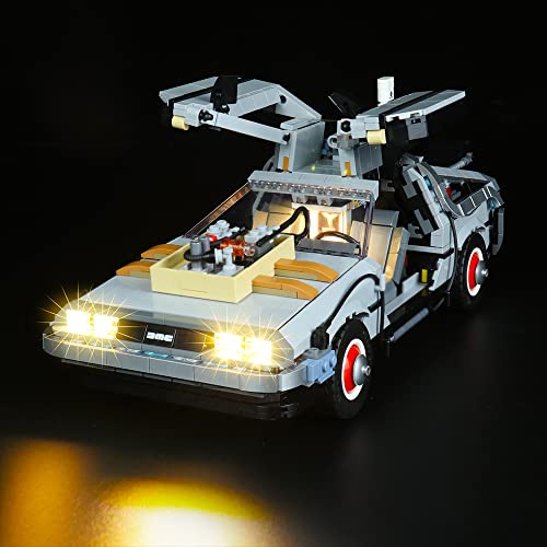 LocoLee Led Licht Set Kompatibel mit LEGO 10300 Zurück in die Zukunft, Led Beleuchtungs Set Compatible with LEGO Back to The Future Delorean Machine - Nur Lichter-Set,Kein Modell (Standard Version)