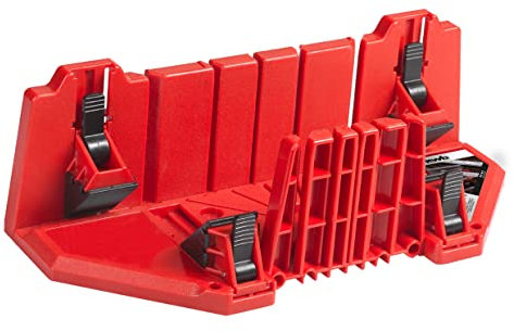 kwb Caja de ingletes para ángulo de corte de 22,5°, 45°, 90°, con mandíbulas ajustables y accesorios angulares, de plástico ABS resistente