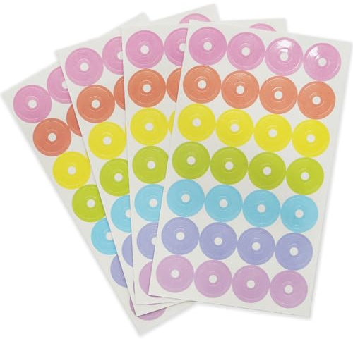 Etiquetas de refuerzo de agujeros de papel de hojas sueltas de arco iris, pegatinas redondas, autoadhesivas, protector de perforadores para oficina, escuela, suministros para el hogar, 112 etiquetas