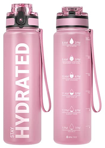 Sahara Sailor Trinkflasche, Sport Trinkflasche, [BPA-frei Tritan] 1L/500ML/750ML Auslaufsicher Sport Wasserflasche, Sportflasche für Fahrrad, Camping, Yoga, Gym (1 Flasche)