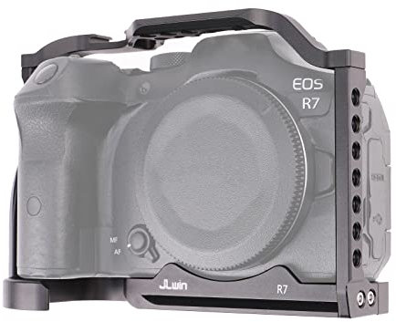 FOTGA Cage pour appareil photo - Stabilisateur en alliage d'aluminium - Avec sabot à chaussures froides et vis 1/4 3/8 - Pour appareil photo sans miroir Canon EOS R7