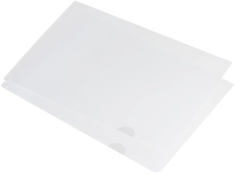 PATIKIL L Type Folders, 12 Pack A5 8.8 x 6.3 Plastic File Project Pockets Clear Paper Document Jacket Sleeve for Office, Transparent