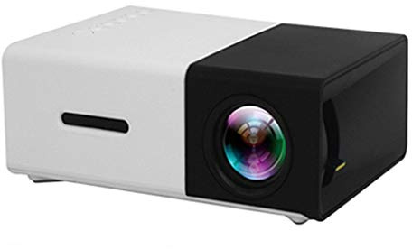 YG300 LED Mini Projector Supports 1080P Playback 480x272 Pixels Portable Home Media Built-In Speaker Player (Color : Blue) (Black)
