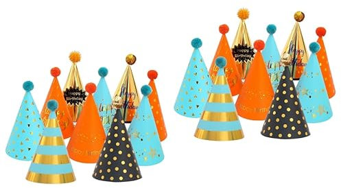 Toyvian 2sätze Teiliges Bronzing Glitter Geburtstagshüte Verschiedenen Designs Glitzernde Partydeko Für Unvergessliche Feiern