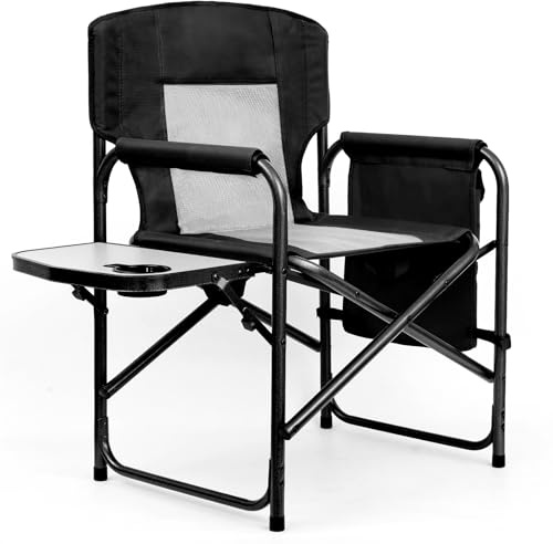Yestomo Camping Chairs, Folding Chairs for Outside, Directors Chairs Foldable Adults Heavy Duty,Support to 450LBS