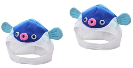 ABOOFAN 2stücke Einstellbare Cartoon Fischkopf- Blau Lustige Cosplay-haube Für Und Partys Für Halloween Und Kostümfeiern Geeignet Für Erwachsene