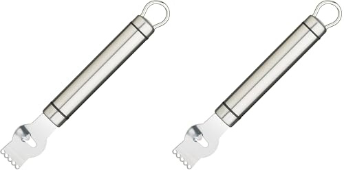 PRO-TOOLS & SOFT GRIP TOOLS KitchenCraft Professional - Zesteur de Citron et d'Agrumes avec Couteau à Cannelle Intégré, Acier Inoxydable, Argent, 21 cm (Lot de 2)