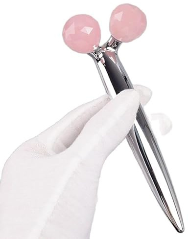 3D Multi-Mehl Rosenquarz Gesichtsroller Edelstahlgriff Massagegerät Facelift und straffende Hautmassage Körper Rücken Arm