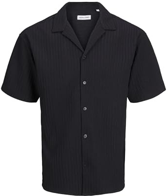 JACK & JONES skjorta för män, avslappnad passform, skjorta, svart, XXL