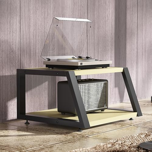 Meuble stéréo Meuble Av / Meuble TV d'angle avec pieds réglables, Meuble stéréo pour tourne-disques/ étagère pour composants audio pour chevet, bureau, home cinéma, Meuble stéréo/ étagère(Color:Style