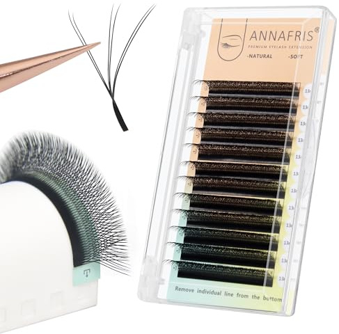 ANNAFRIS Wimpernverlängerung Doppelt Tips 3D WW 0.07 C 8-15mm Mix Fertige Fächer Wimpern 3D Vorgefächerter Wimpern (2Tips-3DW 0.07C 8-15Mix)