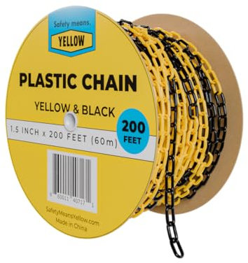 Yellow Safety®, Kunststoffkette, 60 m, Gelb und Schwarz