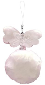 Bydezcon Schlüsselanhänger für Damen, niedliches süßes Herz, Handykette, Ornament, Herz, Perlen, Handyanhänger, Handy-Schlüsselband, Taschen-Anhänger, weiß, Style 1