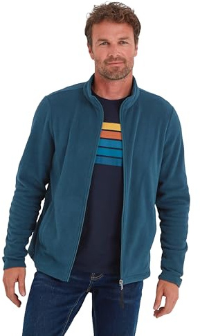 TOG24 Revive Mens Fleece Jacket Outdoor Microfleece Jackets with Full-Zip Lightweight & Warm, Anti-Pill Fabric for Hiking Trekking Camping Sport Petrol Green XL