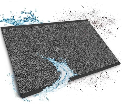 Floordirekt Schmutzfangmatte auf Maß, 120 x 100 cm, Anthrazit-Schwarz, Fußmatte, Türmatte Eingangsbereich, Fußabtreter, Türvorleger, Sauberlaufmatte, Meterware, Sky